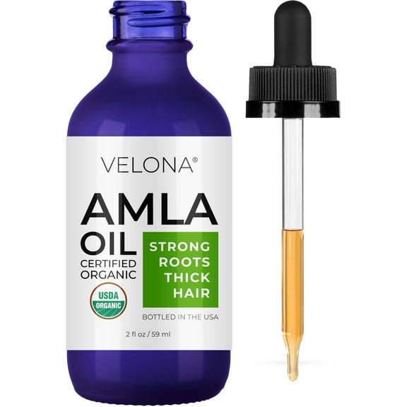 velona Amla Oil USDA Certified Organic - 2 Fl Oz | 100% Pure and Natural Carrier Oil | Extra Virgin, Unrefined, Cold Pressed | Body, Face & Skin Care