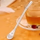thumbnail image 5 of Kearding Filtro de té para beber, calabaza, Bombilla, agujeros para cuchara, reutilizable, lavable, multifuncional, pajitas prácticas, Plata 10Conjunto, 5 of 6
