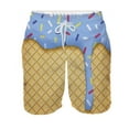 thumbnail image 4 of oqasdz Boys Swim Trunks Ice Cream Print Quick Drying Adjustable Waistband Swimwear Child Kids Summer Beach Pool Board Shorts Size 13 Y-14 Y, 4 of 4