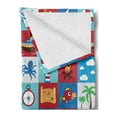 thumbnail image 2 of Marine Soft Flannel Fleece Throw Blanket, Cartoon Style Nautical and Animals Maritime Sea Life Pirates Joy Composition, Cozy Plush for Indoor and Outdoor Use, 70" x 90", Multicolor, by Ambesonne, 2 of 5
