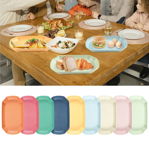 Plastic Tray Octagonal Serving Tray, Non-slip Restaurant-grade Dish for Burgers and Fast Food, Cafeteria Plate for Home Kitchen Use, Topliu