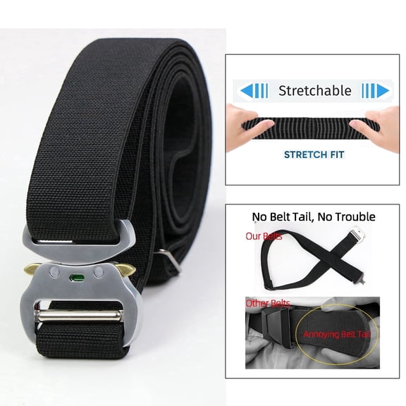 BeStrudur Belt for Men with Stretch,1.5" Elastic Nylon High Quality Strap, Hiking Rigger Work l Belt with Heavy Duty Quick Release Buckle