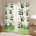 thumbnail image 2 of Castle Fairy Cartoon Panda Black Out Curtains,Green Leaves Curtains Pack of 2 (42x63 Each), 2 of 6
