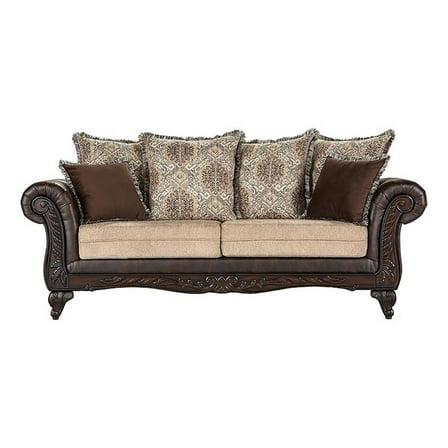 Elmbrook Upholstered Rolled Arm Sofa Brown