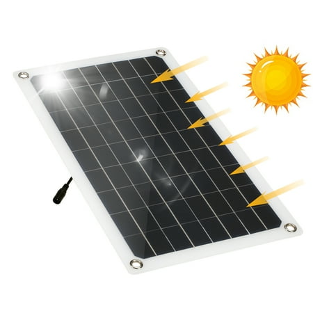 

Suzicca 20W Solar Panel Monocrystalline Silicon Solar Cell with Dual USB Car Lighter Alligator Clip DIY Waterproof Camping Portable Power Solar Panel Compatible for Car Boat Marine