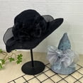 thumbnail image 4 of Tea Party Hats for Women Easter French Lace Wide Brim Sun Hat Foldable Beach Hat With Chic & Fashionable Summer Sunhat, 4 of 4