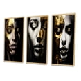 thumbnail image 3 of Designart "Sensual Glamour Portrait of a Woman in Black and Gold III" Fashion Woman Framed Wall Art Set Of 3 - Gold Glam Frame Canvas Set For Living Room Decor, 3 of 6