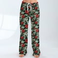 thumbnail image 6 of Women's Casual Fashion Christmas Pajama Pants, Long Sleepwear Trousers for Sports and Home Use, Comfortable and Soft Material for Nightwear and Lounging,Dark Green,XL, 6 of 6