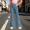 thumbnail image 5 of HCYSFG Cheetah Print Flare Pants For Girls Leopard Print High Waisted Bell Bottom Pants Summer Outdoor Weekend Travel Casual Trousers, 5 of 6