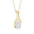 thumbnail image 2 of Rosec Jewels Lab Created Diamond Pendant with Chain - Oval, 1 Ct, EF-VS Quality Certified, 10K Yellow Gold, 2 of 6