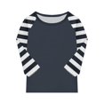thumbnail image 4 of Xyxonk Girls Tops Size 10-12 3/4 Sleeve Shirt Summer Cute Color Block Printed Shirts Size 10-12 Kids Crewneck Knit Tee Shirt Trendy Tween Girls Clothes Girl Clothes 10/12 Black 120, 4 of 5