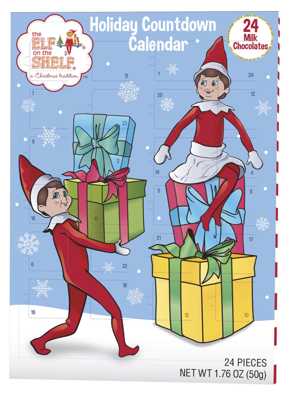Elf on the Shelf Holiday Christmas Candy Chocolate Countdown Calendar 
