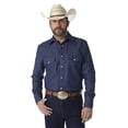 thumbnail image 1 of Wrangler Men's Authentic Cowboy Cut Work Western Long-Sleeve Firm Finish Shirt,Blue,17 36, 1 of 5