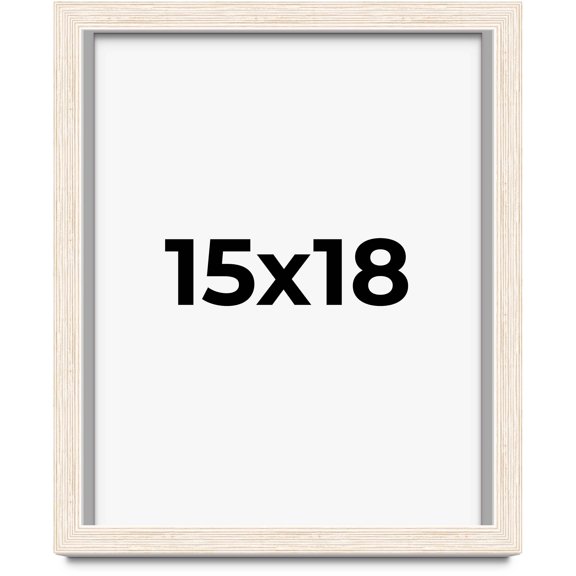 15x18 Shadow Box Frame White | 1.125 Inches Deep Real Wood Rustic Shadowbox Display Frame | UV