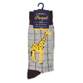thumbnail image 3 of Funny Socks Giraffe Men's Giraffe Novelty Socks Grey and Yellow Safari Africa Lovers Everywhere Dad Gifts, 3 of 5