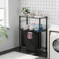 thumbnail image 7 of Laundry Sorters with 2 X 45L Laundry Bags & 2 Tier Adjustable Storage Shelf, Pull-Out and Removable Oxford Fabric Laundry Baskets, Black, 7 of 7