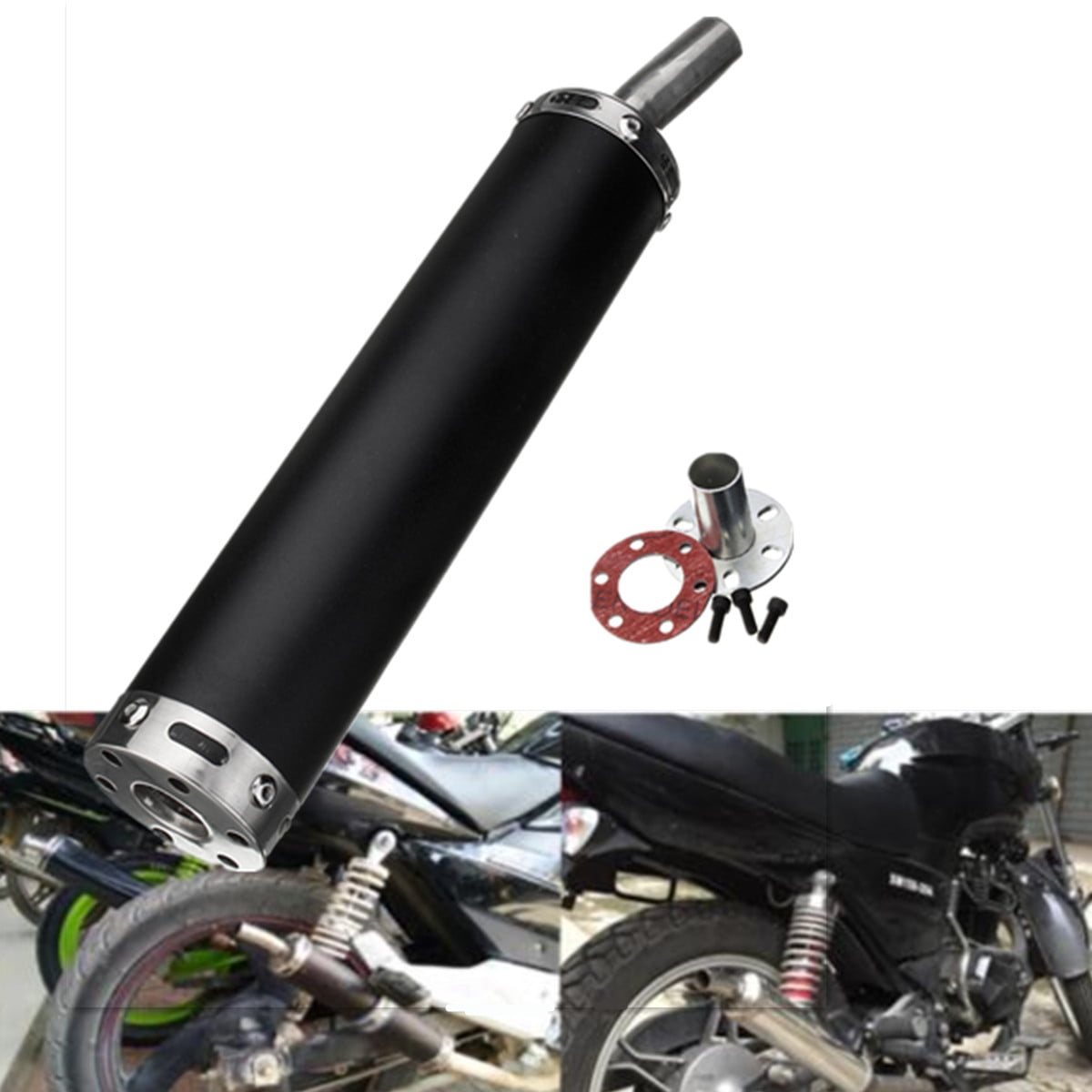 Universal 2 Stroke Motorcycle Racing Exhaust Muffler Silencer Stainless