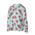 thumbnail image 2 of Pofeuu Watermelon Print Sun Protection Outdoor Lightweight Full Zip UV Cooling Hoodie Long Sleeve Summer Clothing for Outdoor Hiking-X-Large, 2 of 5