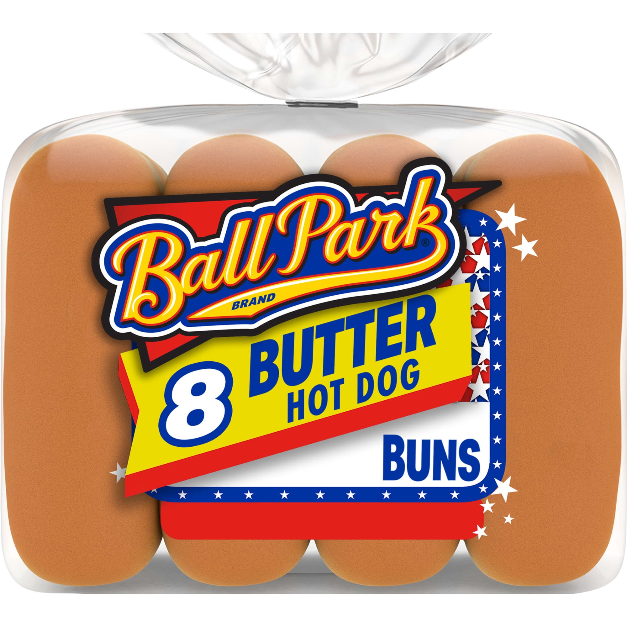 Ball Park Butter Hot Dog Buns, 8 count, 15 oz Bag