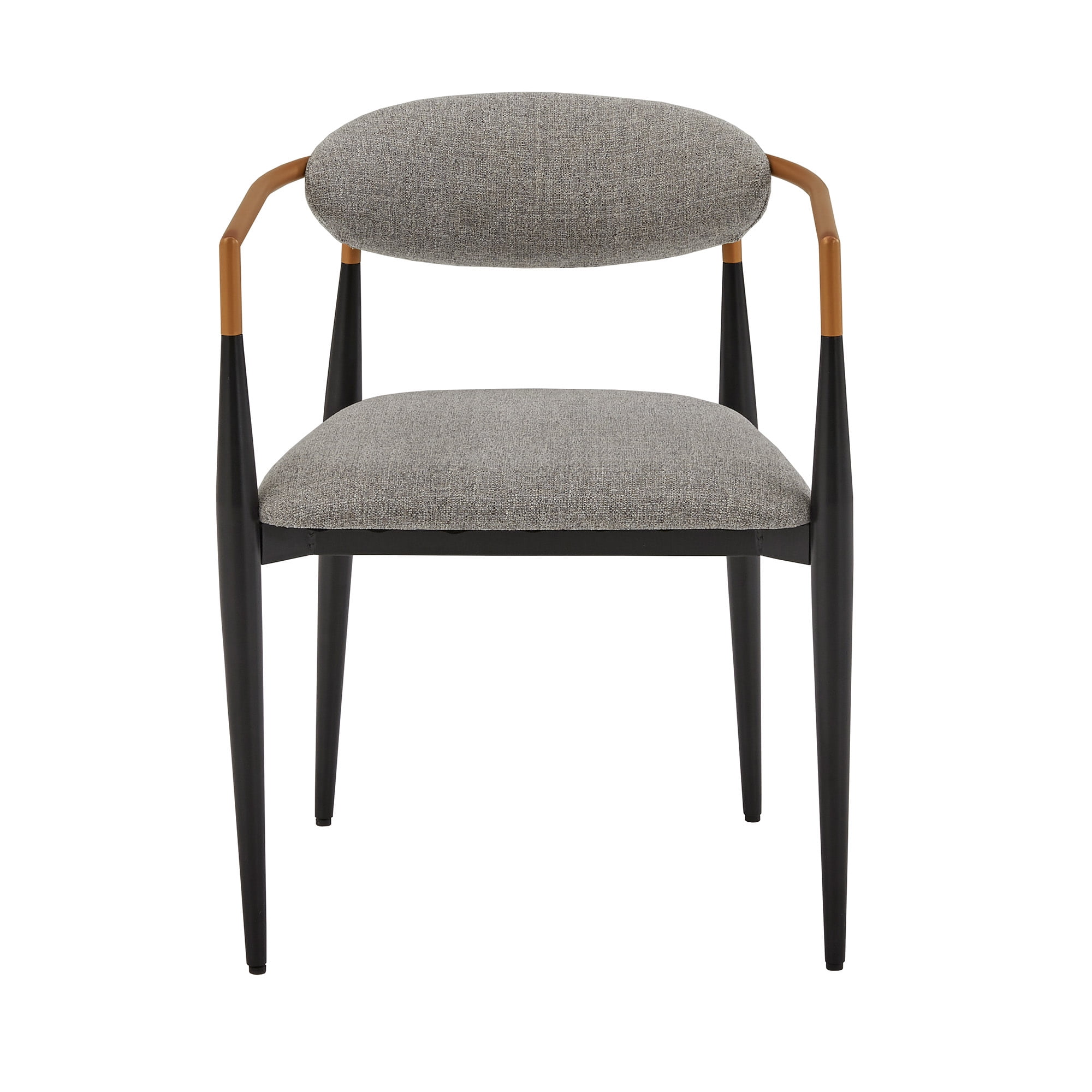 Weston Home Yuma Mid-Century Modern Dining Chair with Two-Tone Amber Dust & Black Finish, Light Gray (Set of 2)