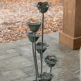 thumbnail image 5 of XBrand Metal Sculptural Multi-tiered Flower Water Fountain, Silver, 35" Tall, 5 of 11