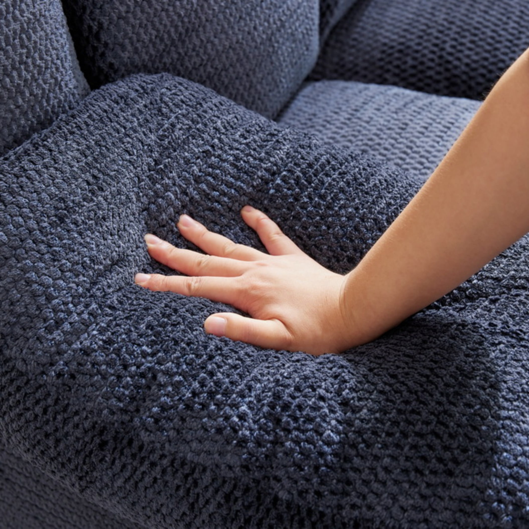 BSHTI Sofa with Recliner , USB Charging Ports, Padded Seats & Backrests, Hardwood Frame, High-Resilience Foam, Easy Assembly,Blue