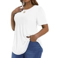thumbnail image 4 of Fantaslook Blouses for Women Pleated Short Sleeve Tunic Tops Dressy Casual Summer Shirts, 4 of 10