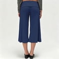 thumbnail image 3 of Utoimkio Women's Fold Over High Waist Capri Flare Pants Soft Stretch Cropped Wide Leg Trousers for Yoga Casual Daily Walking, 3 of 7