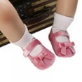 thumbnail image 5 of Baby Girls Mary Jane Flats with Bowknot Soft Sole Cute Non-Slip Toddler Infant First Walker Princess Dress Shoes (0-18 Months) 2/M Size, 5 of 6