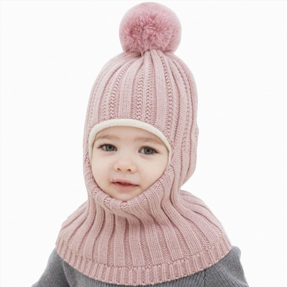 Splozh Toddler Winter Hat Winter Hat for Boys Girls Warm Baby Toddler Fleece Beanie Hats,Pink,One Size