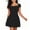 Black, variant on Women's Square Neck Skater Dress, Sexy Double Layer Tiered Ruffle Mini Dresses, Slim Fit Flattering A-Line Summer Cocktail Party Dress