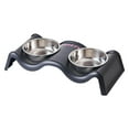 thumbnail image 3 of Stainless Steel Double Bowl Cat Dog Food Dish Pet Feeder Durable Non- Easy Clean Meals Water Bowl for Dining, 3 of 3
