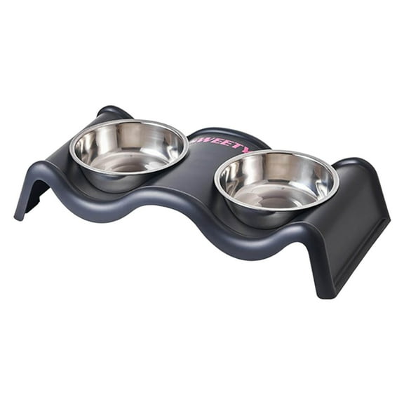 Stainless Steel Double Pet Feeder Elevated Cat Dog Dish for Daily Meals and Fresh Water Dining