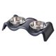 thumbnail image 1 of Comedero doble de acero inoxidable para gatos. Resistente y fácil de limpiar. Ideal para comidas y agua para gatitos., 1 of 3