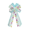 thumbnail image 2 of Generic Easter Bow Decorations - Funny Easter Eggs Plaid Wreath Large Bow Indoor Outdoor Wall Tree Topper Ribbon Decor Spring Wreath Ornament Supplies, 2 of 6