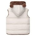 thumbnail image 3 of Girl's and Boy's Hooded Warm Puffer Vest Down Vest Winter Jacket Fashion Outwear Bear Ears Zip Up Padded Pocket 1-7y, 3 of 5