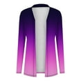 thumbnail image 4 of HVOBTTY Women's Fashion Clothing, Cardigan for Women, Ladies' Casual Long Sleeved Gradient Printed Long Sleeved Top Cardigan Jacket Purple XXXXXL, 4 of 5