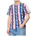 thumbnail image 4 of Uuszgmr Kid Tops Boy Girls 4Th Of July Short Sleeve Short Sleeve Round Neck Child Tops Independence Day Prints T Shirt 10-11 Years White, 4 of 4