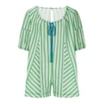 thumbnail image 5 of Womens Oversized Striped Jumpsuit Shorts with Pockets for Beach Vacation Clothes Green M, 5 of 6