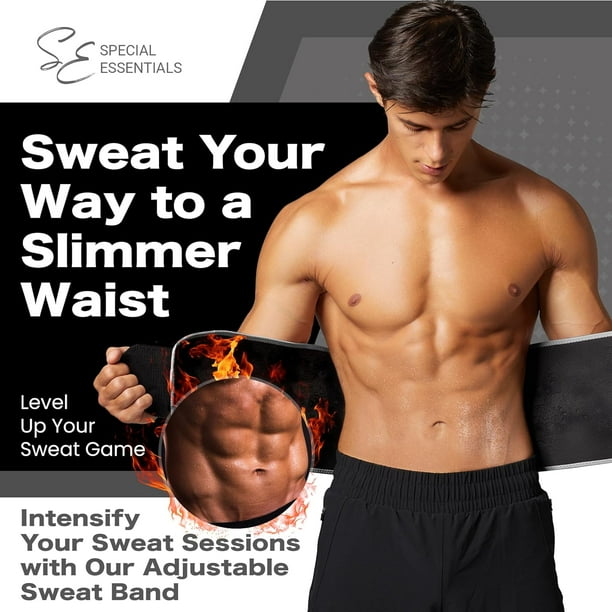 Special Essentials Waist Trimmer for Women Men Adjustable Sweat Band Waist Trainer Breathable Mesh for Training Workouts