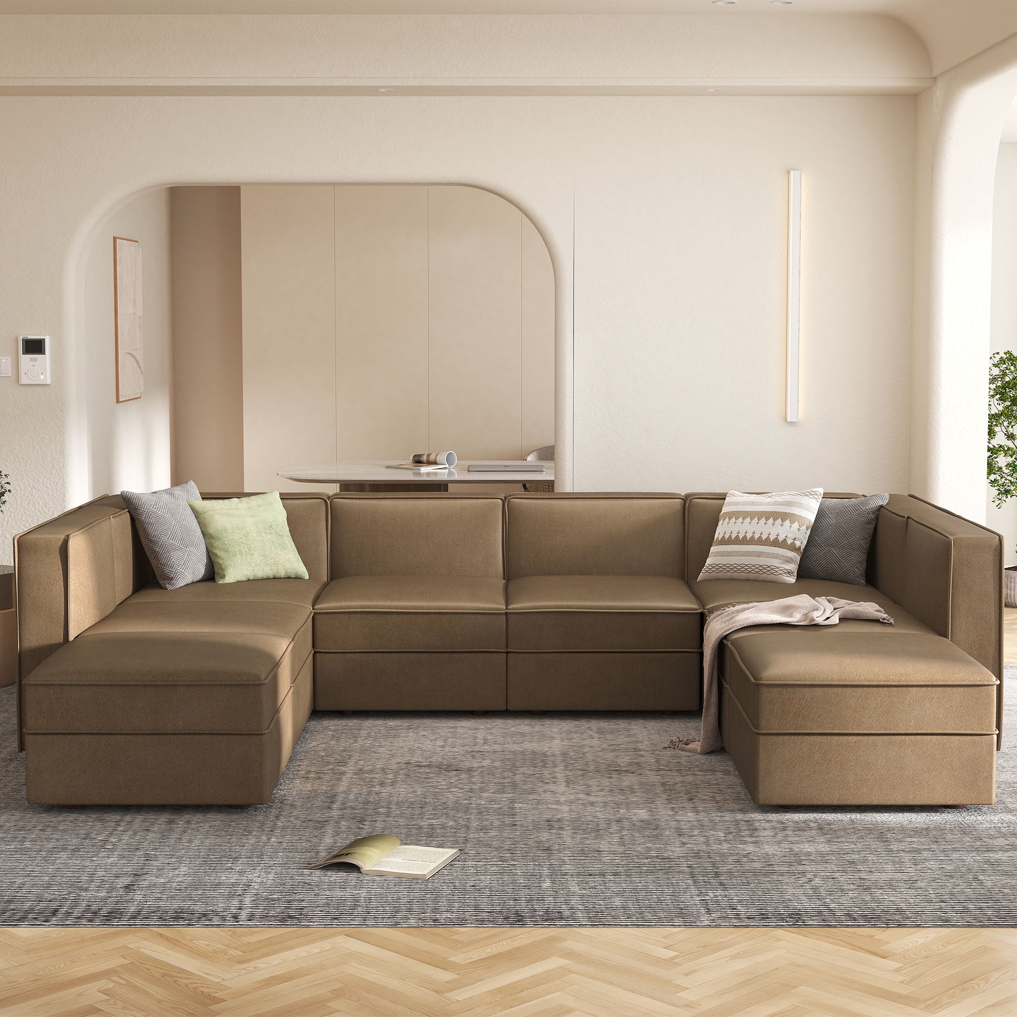 Nolany Modular Sectional Couch with Reversible Chaise for Living Room