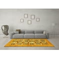 thumbnail image 3 of Ahgly Company Indoor Square Abstract Yellow Modern Area Rugs, 4' Square, 3 of 4
