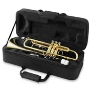 Ashthorpe Standard Bb Trumpet for Students and Beginners, Gold Lacquer Finish