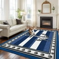 thumbnail image 2 of Navy Blue Anchor Area Rugs 8'x10', Washable Small Throw Rugs for Living Room Patio, Nautical Summer Beach Coastal Ocean Indoor Outdoor Rug Non-Slip Low Pile Carpet Runner Reversible Floor Mats, 2 of 8