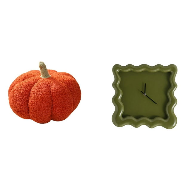 Almohadas De Calabaza De Halloween, Cojín Relleno, Decorativo, Sofá Cama, Dormitorio, Decoración De Habitación, Reloj De Pared Cuadrado, Regalos, Adorno Silencioso Y Preciso, Colgante Para
