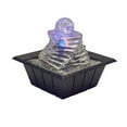 thumbnail image 2 of Benjara Sumi 8 Inch Spiral Ice Tabletop Water Fountain, Glass Ball Multicolor Black, 2 of 5