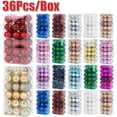 thumbnail image 2 of 36 piezas/caja de bolas de Navidad doradas y rojas para decoración de árboles de Navidad, 4 cm, adornos navideños para el hogar, regalo de Año Nuevo 2025, 2 of 5