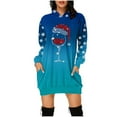 thumbnail image 1 of Vestido de sudadera con bolsillo y estampado navideño de manga larga con capucha para mujer Pompotops hdfakjf9302, 1 of 5