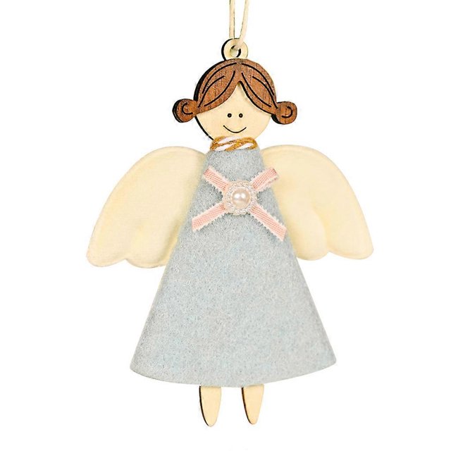 Colgante de madera para árbol de Navidad con forma de ángel de niña, adorno colgante para decoración del hogar, fiesta, puerta, Navidad