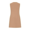 thumbnail image 4 of Summer Saving Clearance Plus Size Dresses, Women's Summer Sleeveless Mini Dress Casual Bow Crewneck Loose Knit Tank Dresses With Pockets(Khaki,XXL), 4 of 5